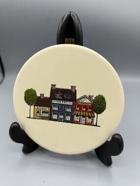 Mid-State Round Trivet or Plate Village Shops Bakery Hotel Grocery Stand